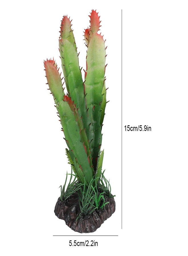 Glomora Artificial Cactus Plant - Plastic Cactus Decorations for Home, Terrarium, and Reptile Habitats - Simulation Plastic Aquatic Plants for Flower Arrangements - Image 2